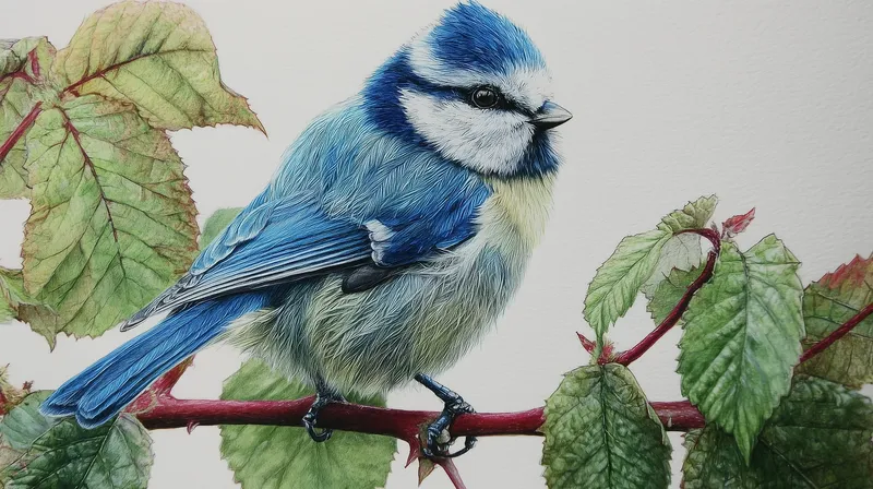 Blue Tit on a Branch wallpaper