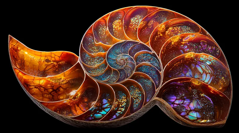 Iridescent Nautilus Cross-Section wallpaper