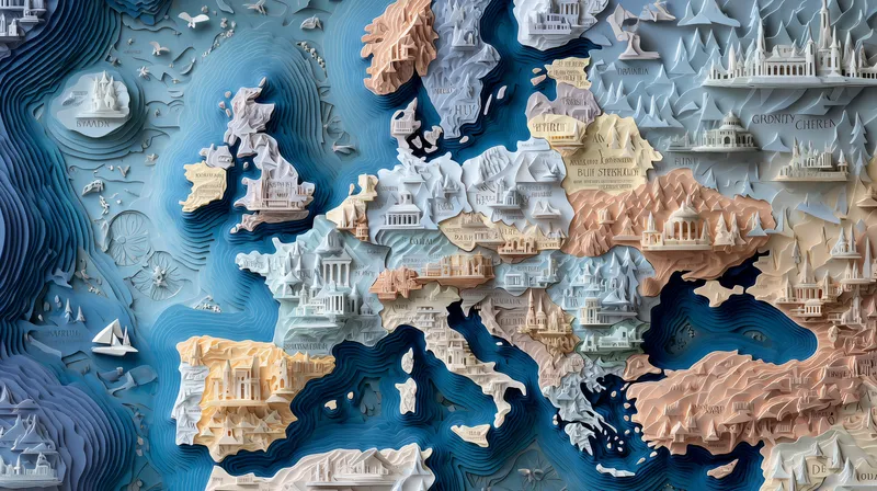 Paper Craft Europe Map wallpaper
