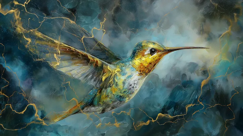 Golden Storm Hummingbird wallpaper