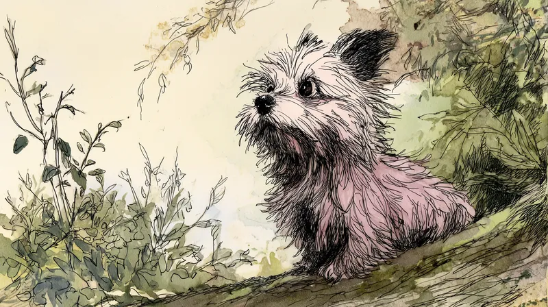 Curious Terrier in the Garden wallpaper