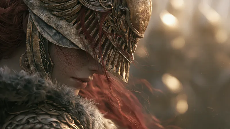 Crimson-Haired Warrior Elden Ring Wallpaper wallpaper