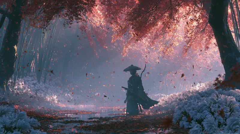Crimson Forest Samurai Wallpaper wallpaper