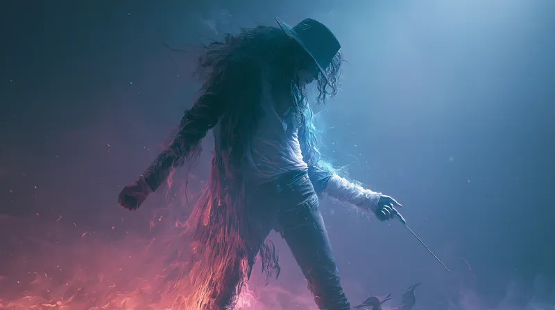 Mystical Performer Smoke and Fire Wallpaper wallpaper