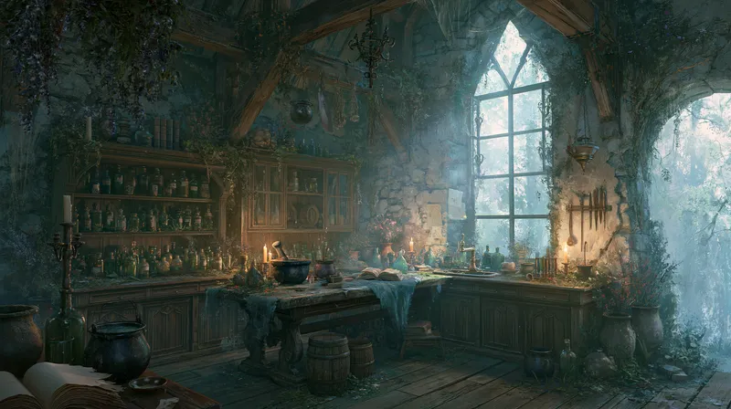 Enchanted Apothecary Workshop Desktop Wallpaper wallpaper