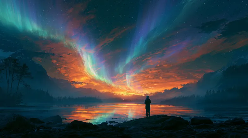 Aurora Firestorm Lake Wallpaper wallpaper