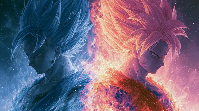 Fire and Ice Saiyan Clash Wallpaper wallpaper