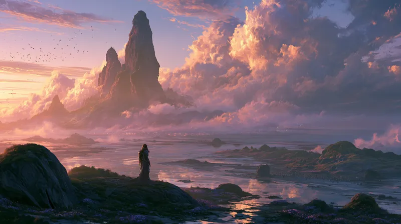Mystic Shore Fantasy Desktop Wallpaper wallpaper