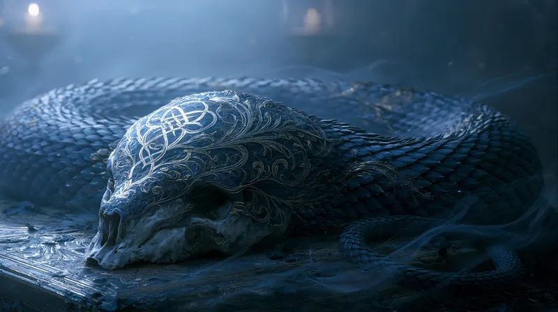 Ornate Serpent Slumber Desktop Wallpaper wallpaper