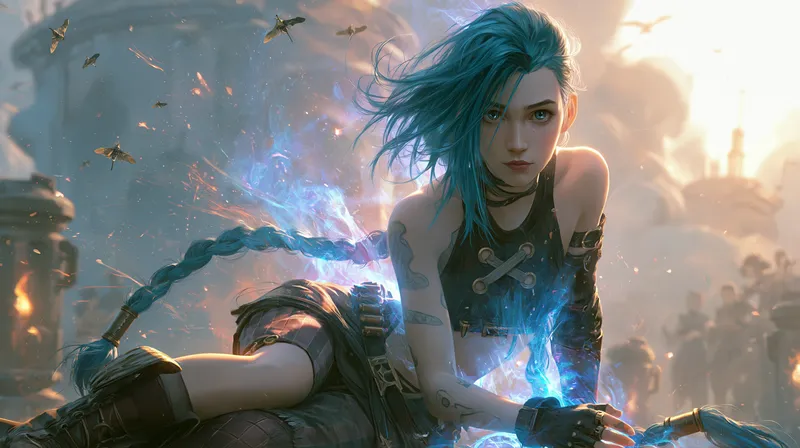 Blue-Haired Jinx Arcane Wallpaper wallpaper