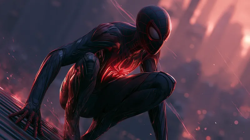 Glowing Red Spider Hero Wallpaper wallpaper