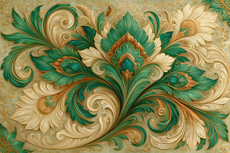 Emerald Swirl Fantasy Ornament Wallpaper wallpaper
