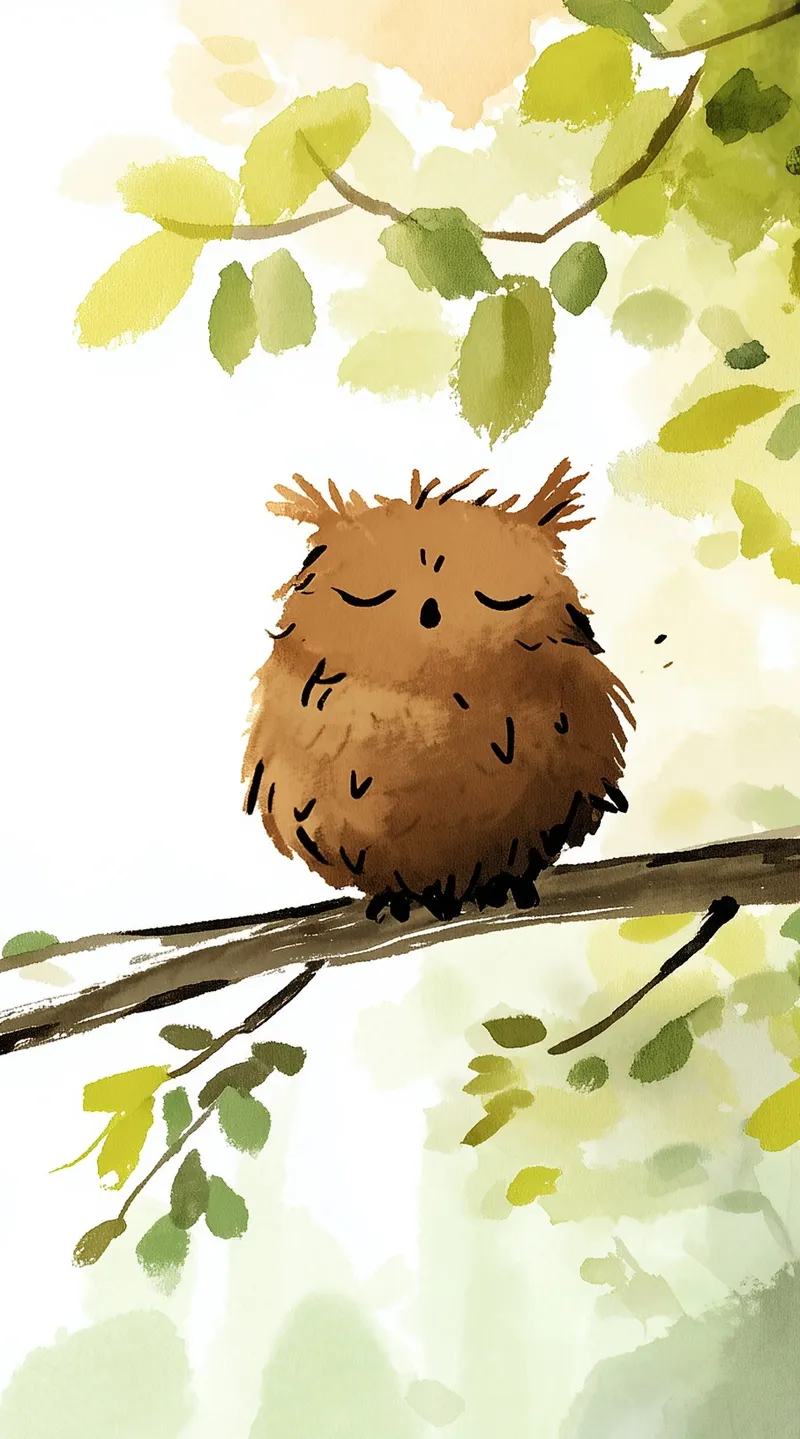 Sleepy Owl at Dawn (Mobile) wallpaper