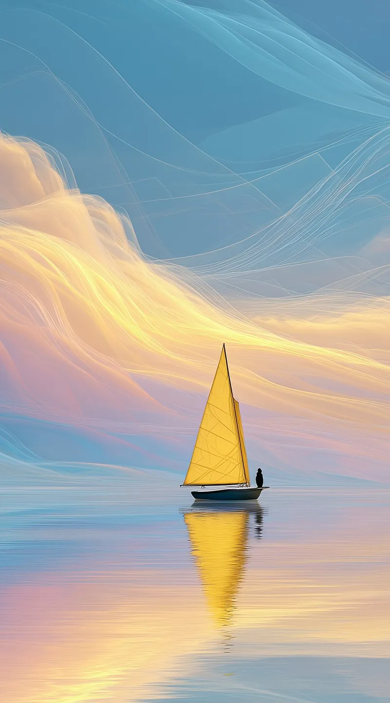 Golden Sail on Dreaming Waters (Mobile) wallpaper