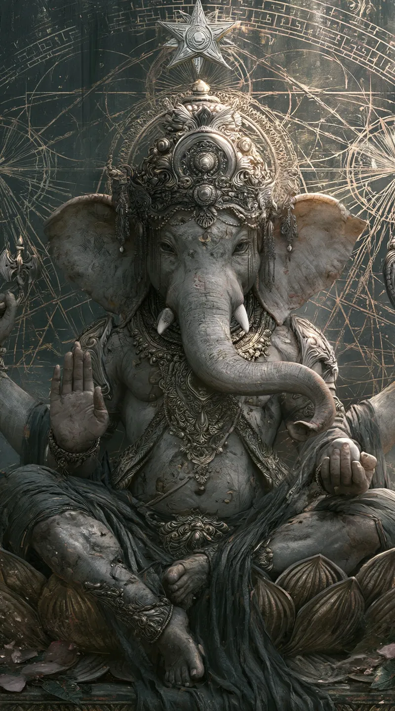 Lord Ganesha in Bloom (Mobile) wallpaper