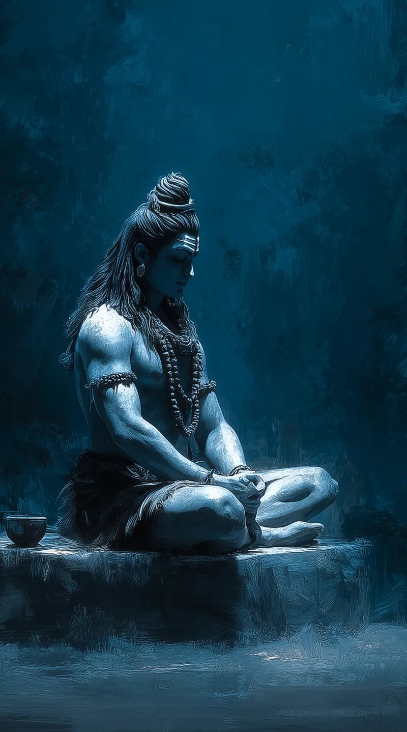 Lord Shiva in Eternal Meditation (Mobile) wallpaper