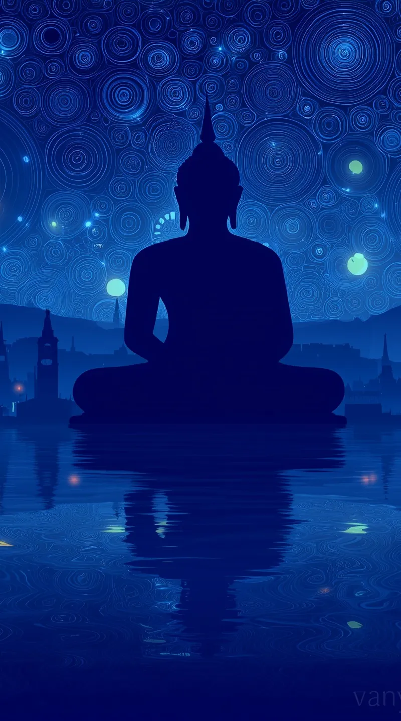 Starry Night Meditation (Mobile) wallpaper