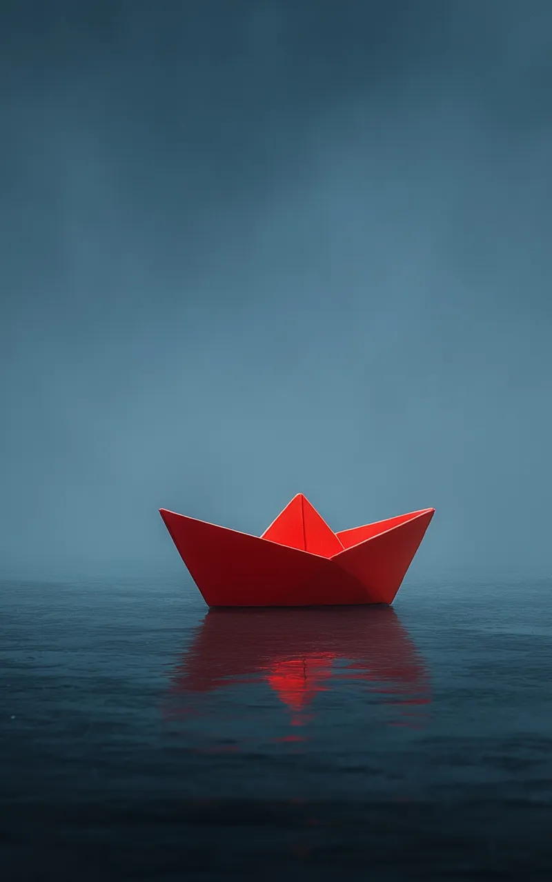 Red Paper Boat (Mobile) wallpaper