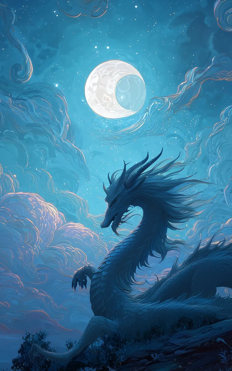 Moonlit Dragon (Mobile) wallpaper
