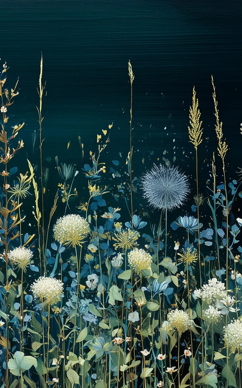 Moonlit Meadow Blooms (Mobile) wallpaper