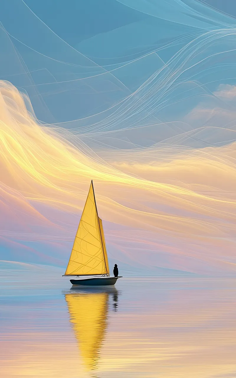Golden Sail on Dreaming Waters (Mobile) wallpaper